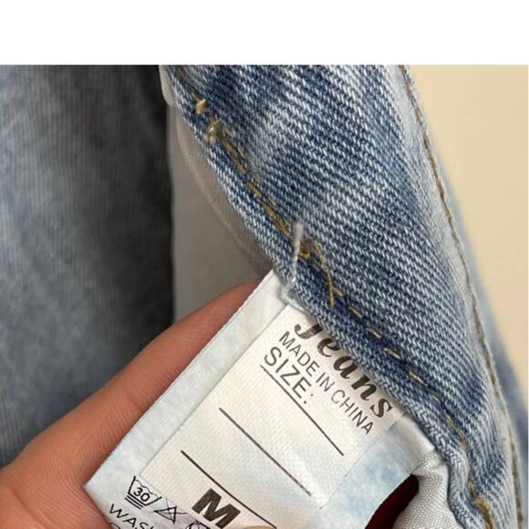 90s Y2K JEANS High Rise Butterfly Wide Boho Baggy Light Wash Size Medium - Picture 10 of 11